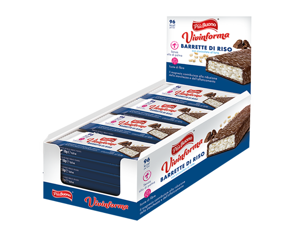 Barrette di riso con cioccolato al latte